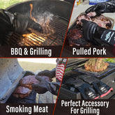 Ultimate BBQ Grill Gloves - 932°F Heat Resistant Neoprene, Extra Large 14" for Maximum Protection