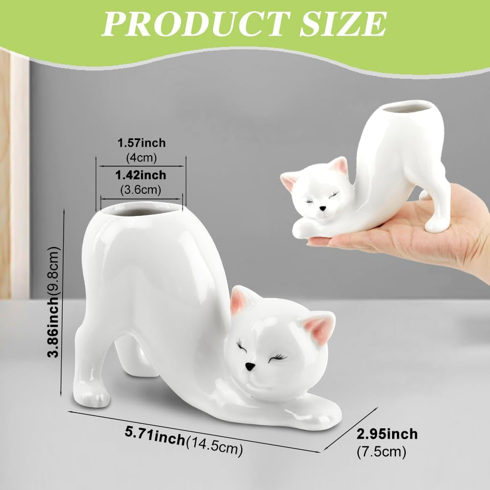 Purr-fectly Potted: The Cat-astrophic Ceramic Planter for Your Tiny Green Friends!