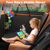 Premium PU Leather Dog Car Seat Cover with Extra 45% Space - Hard Bottom for Ultimate Comfort