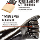 Ultimate BBQ Grill Gloves - 932°F Heat Resistant Neoprene, Extra Large 14" for Maximum Protection