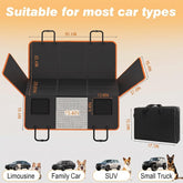 Premium PU Leather Dog Car Seat Cover with Extra 45% Space - Hard Bottom for Ultimate Comfort