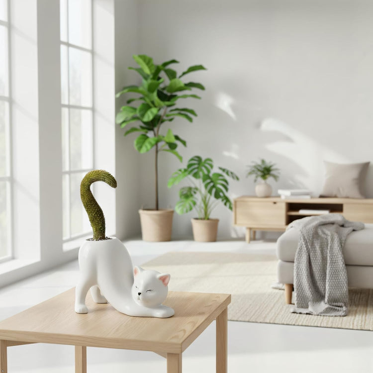 Purr-fectly Potted: The Cat-astrophic Ceramic Planter for Your Tiny Green Friends!