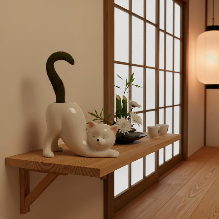 Purr-fectly Potted: The Cat-astrophic Ceramic Planter for Your Tiny Green Friends!