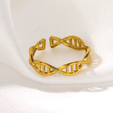 Elegant Vintage DNA Spiral Stainless Steel Rings for Women - Aesthetic Femme Jewelry Band