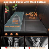 Premium PU Leather Dog Car Seat Cover with Extra 45% Space - Hard Bottom for Ultimate Comfort